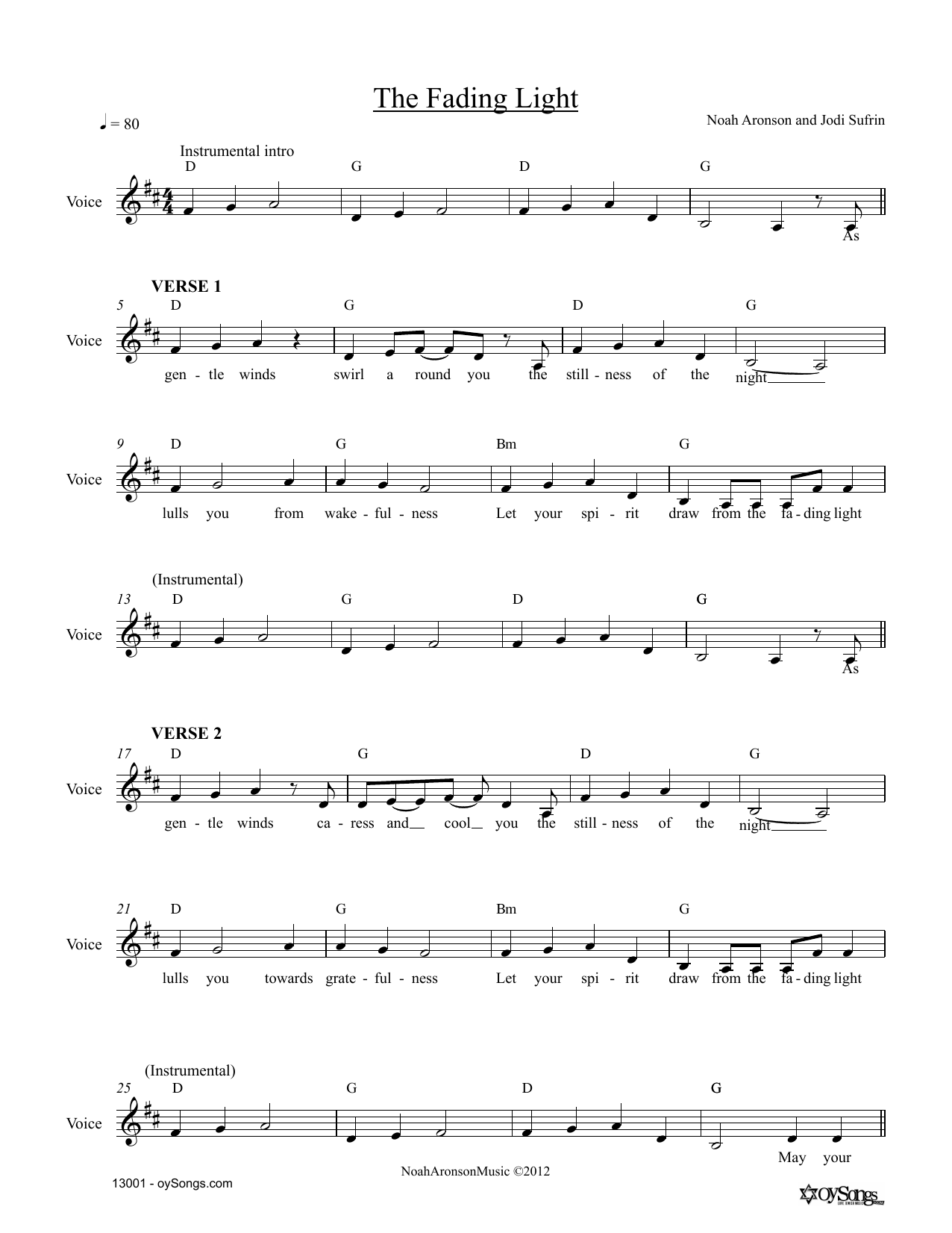 Produktgalerie: Seite 1 von 1 The Fading Light, Noah Aronson, Melodieinstrument