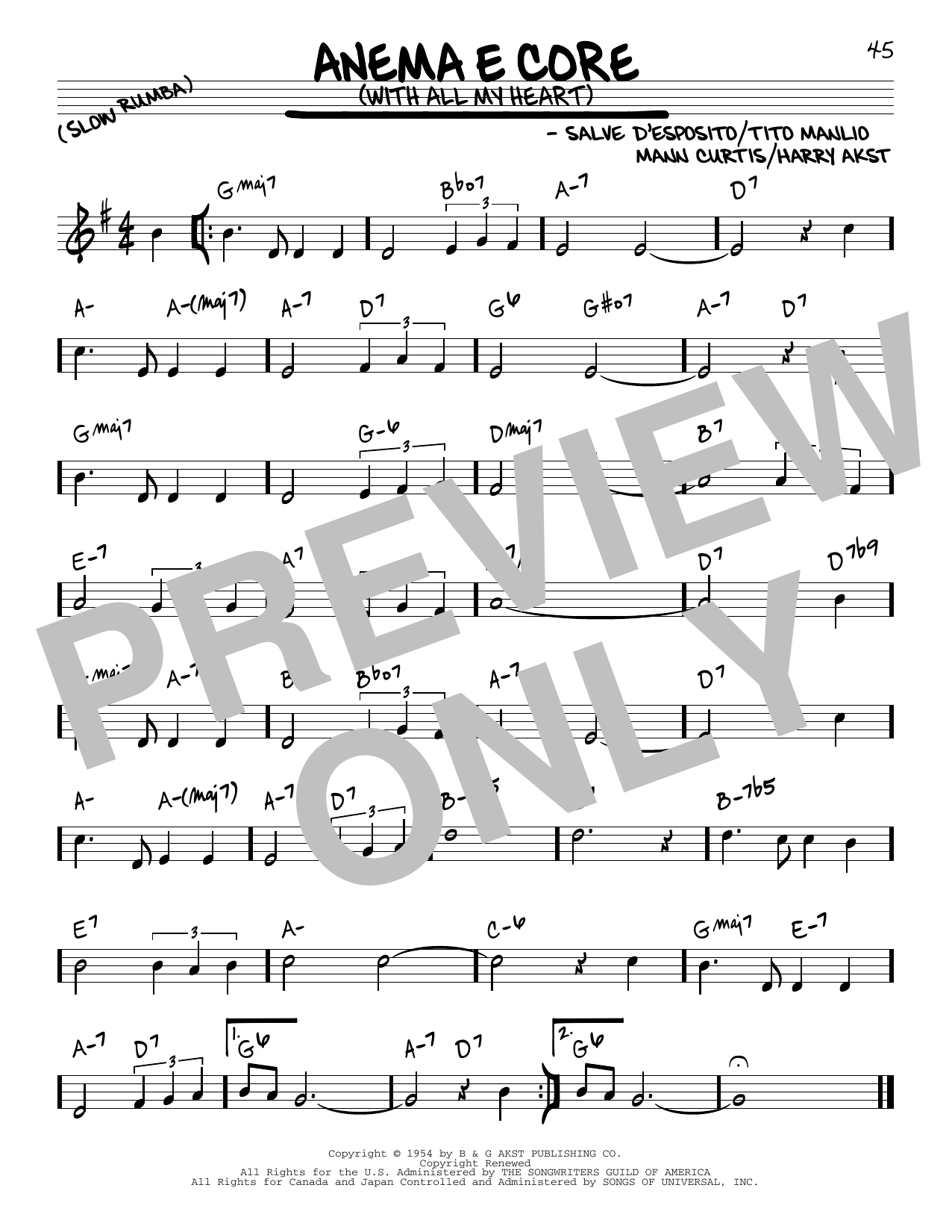Product gallery: Page 1 of 1 Anema E Core (With All My Heart), Eddie Fisher