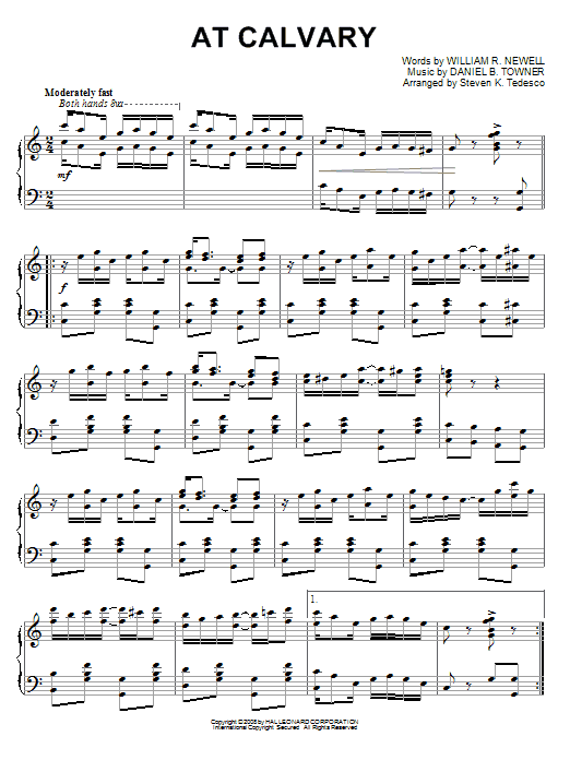 Product gallery: Page 1 of 1 At Calvary [Ragtime version], Steven Tedesco