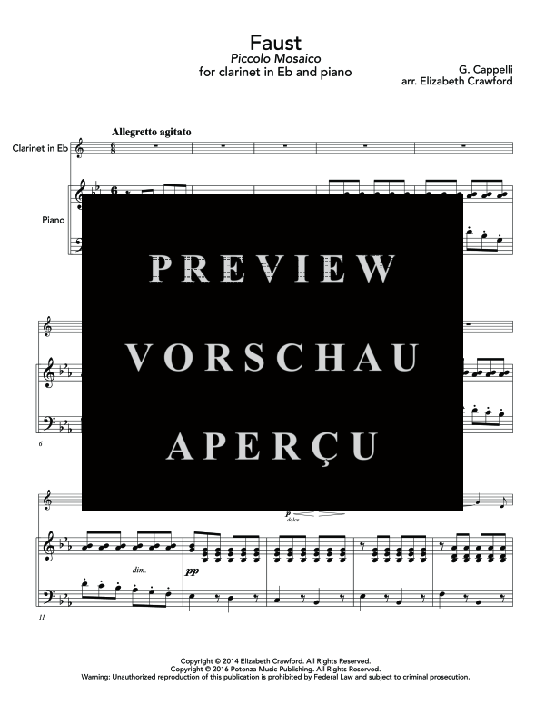 Product gallery: Page 5 of 11 Piccolo Mosaico from Faust, , (clarinet in E flat and piano)
