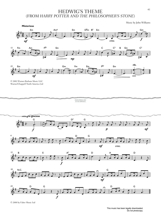 Produktgalerie: Seite 1 von 1 Hedwig's Theme (From 'Harry Potter And The Philosopher's Stone'), John Williams, Trompete