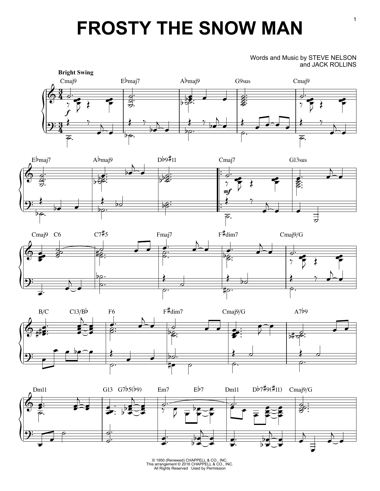 Product gallery: Page 1 of 1 Frosty The Snow Man [Jazz version] (arr. Brent Edstrom), Jack Rollins