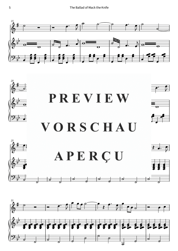 Product gallery: Page 7 of 11 The Ballad of Mack the Knife, , (alto saxophone and piano)