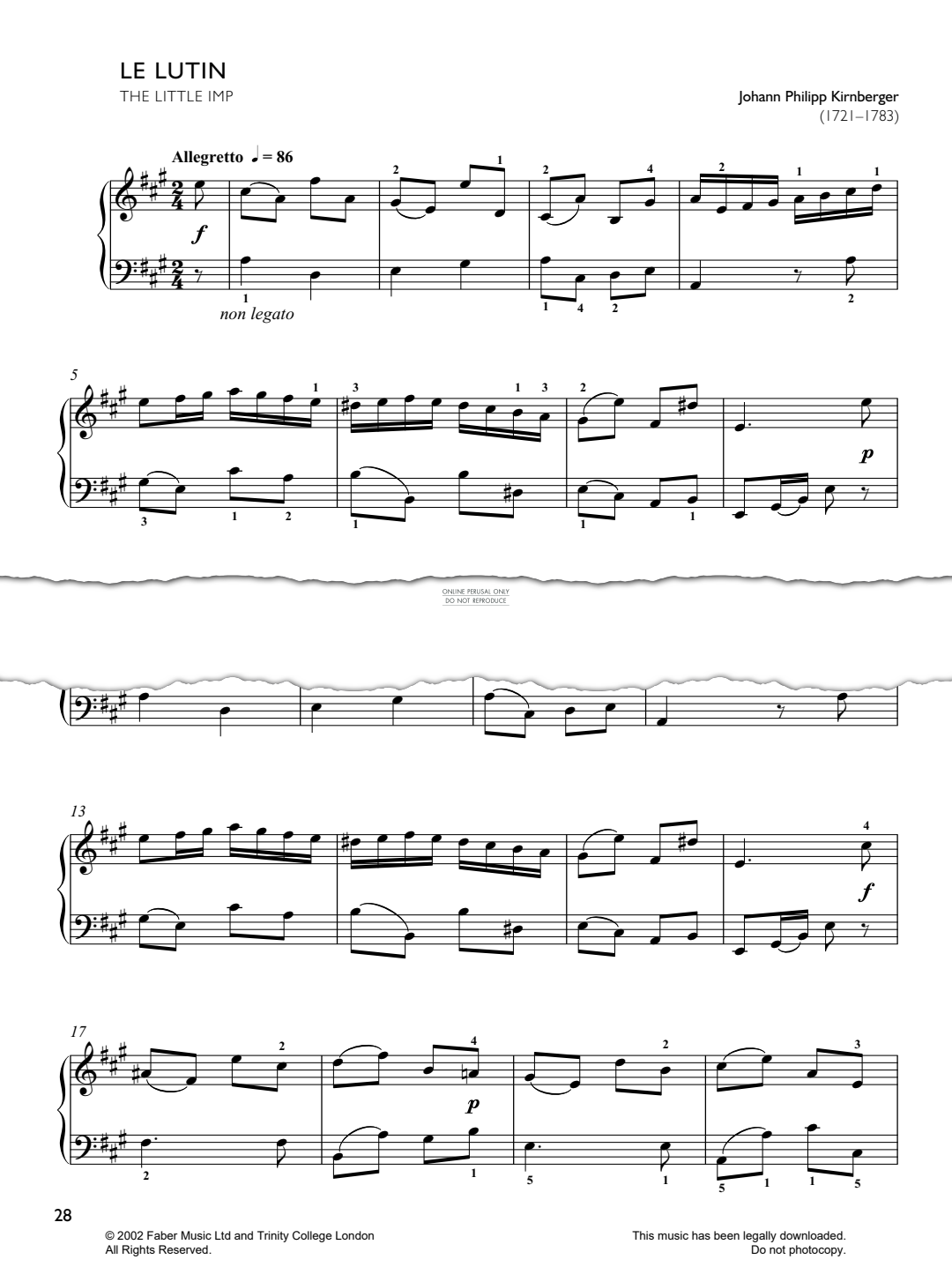 Product gallery: Page 1 of 1 Le Lutin, Johann Philipp Kirnberger