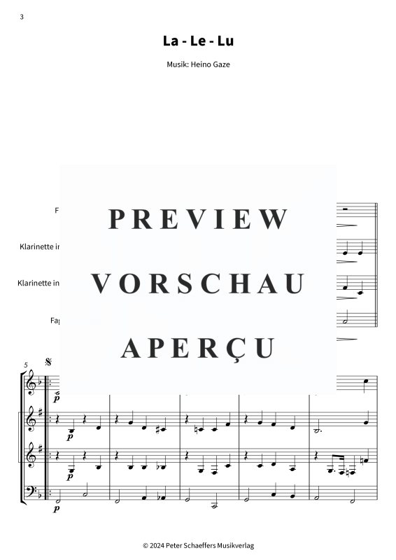 Product gallery: Page 5 of 11 La - Le - Lu, Heinz Rühmann, (Woodwind Quartet)