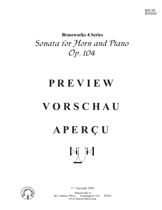 Produktgalerie: Seite 11 von 21 Sonata , , (Horn in F + Klavier)