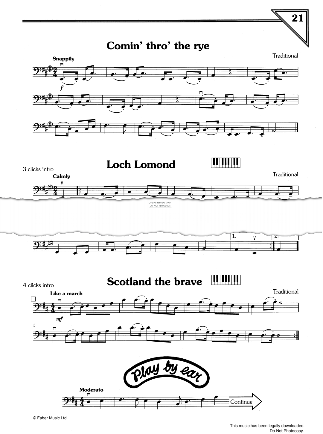 Produktgalerie: Seite 1 von 1 Comin' Thro' The Rye/Loch Lomond/Scotland The Brave, Traditional, Kontrabass