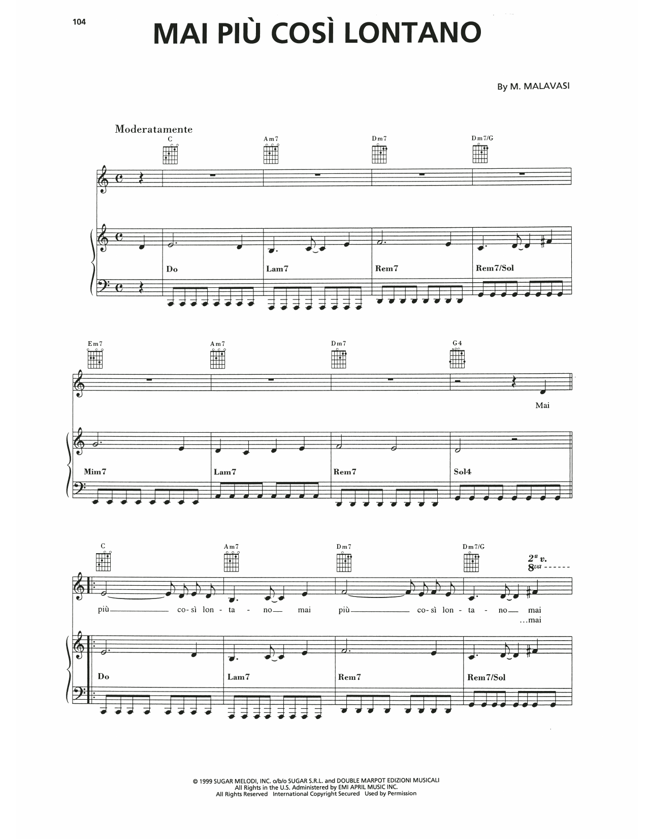 Produktgalerie: Seite 1 von 1 Mai Piu' Cosi' Lontano, Andrea Bocelli, Gesang, Gitarre, Klavier
