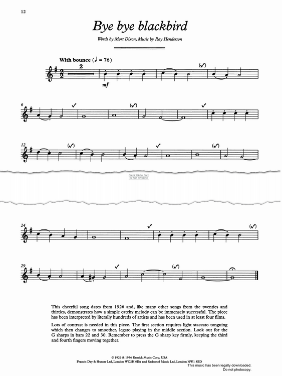 Product gallery: Page 1 of 1 Bye Bye Blackbird, Ray Henderson