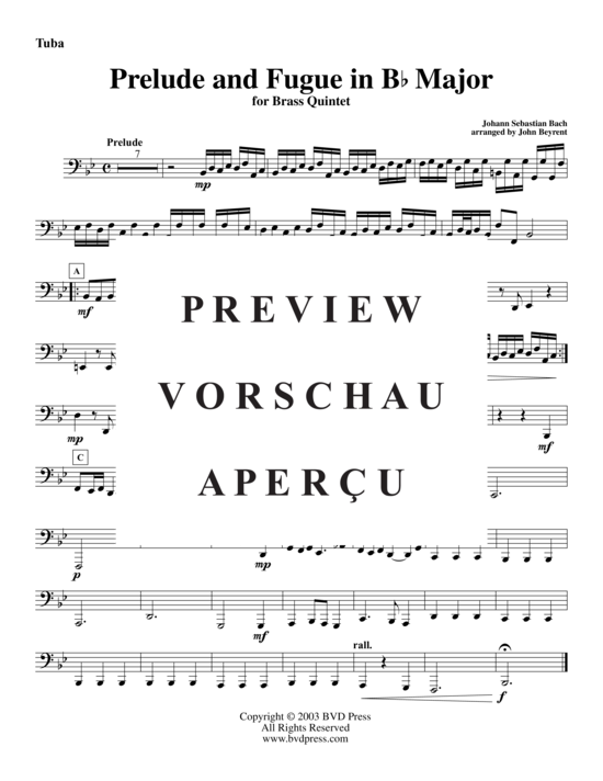 Produktgalerie: Seite 10 von 10 Prelude und Fuge in B-Dur , , (Blechbläserquintett)