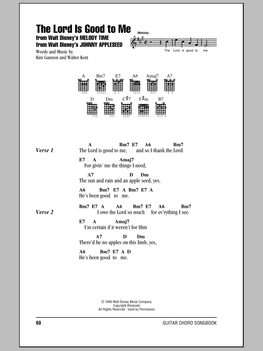 Produktbild zu: The Lord Is Good To Me (from Johnny Appleseed)
