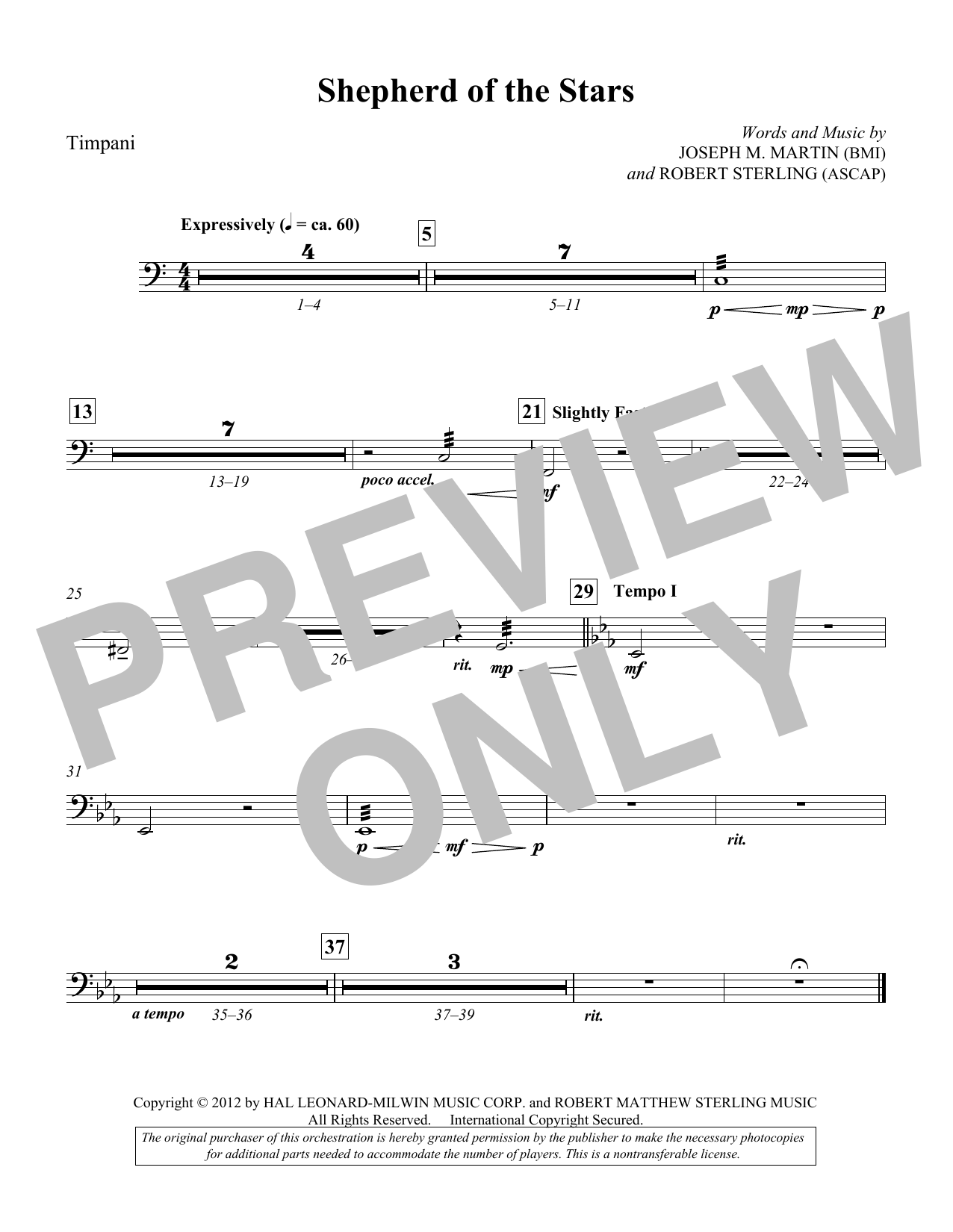 Product picture to: Shepherd Of The Stars - Timpani