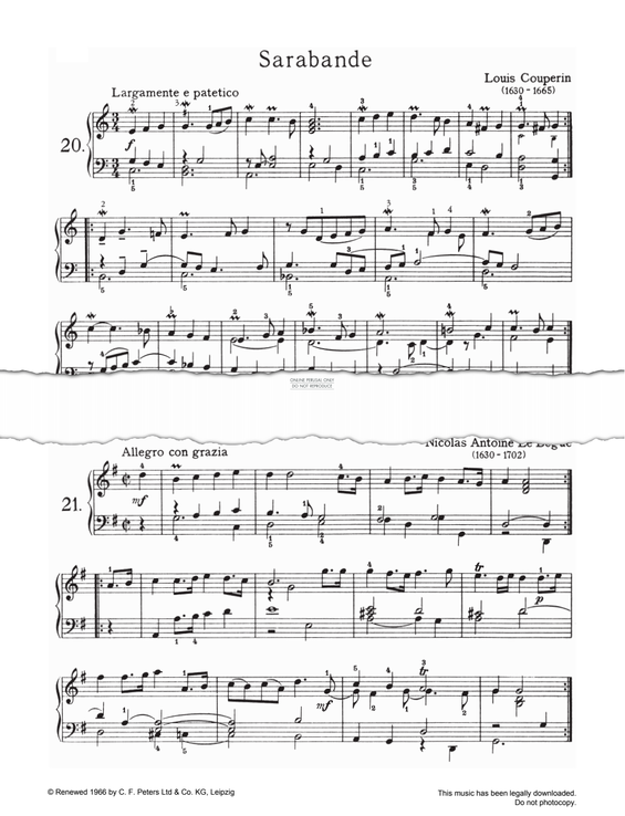 Produktgalerie: Seite 1 von 1 Bouree, Nicolas Antoine Le Bègue, Klavier