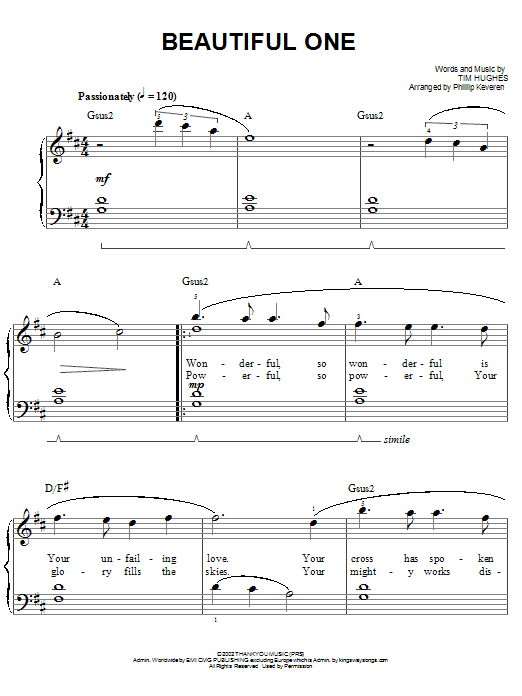 Produktbild zu: Beautiful One (arr. Phillip Keveren)