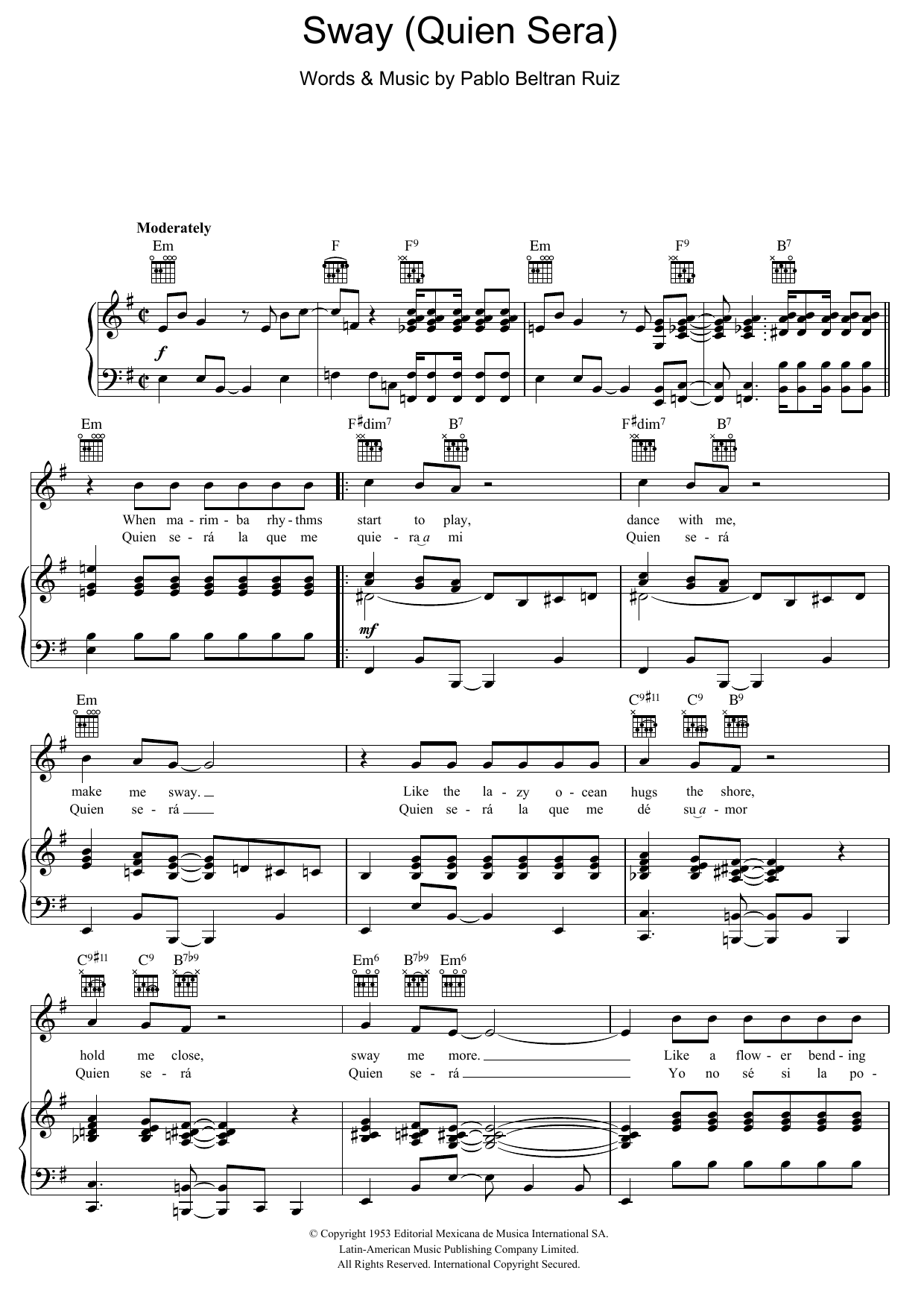 Product gallery: Page 1 of 1 Sway (Quien Sera), Michael Bublé