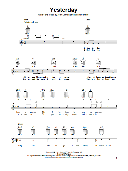 Produktgalerie: Seite 1 von 1 Yesterday, The Beatles, Gitarre