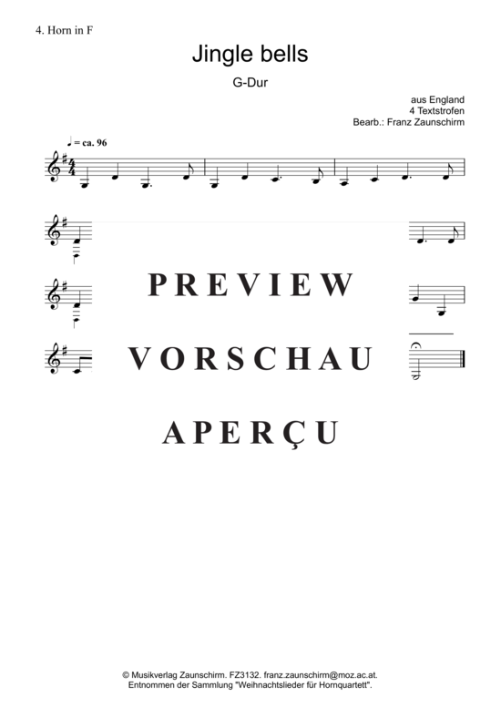 Produktgalerie: Seite 6 von 6 Jingle bells , , (Horn-Quartett)