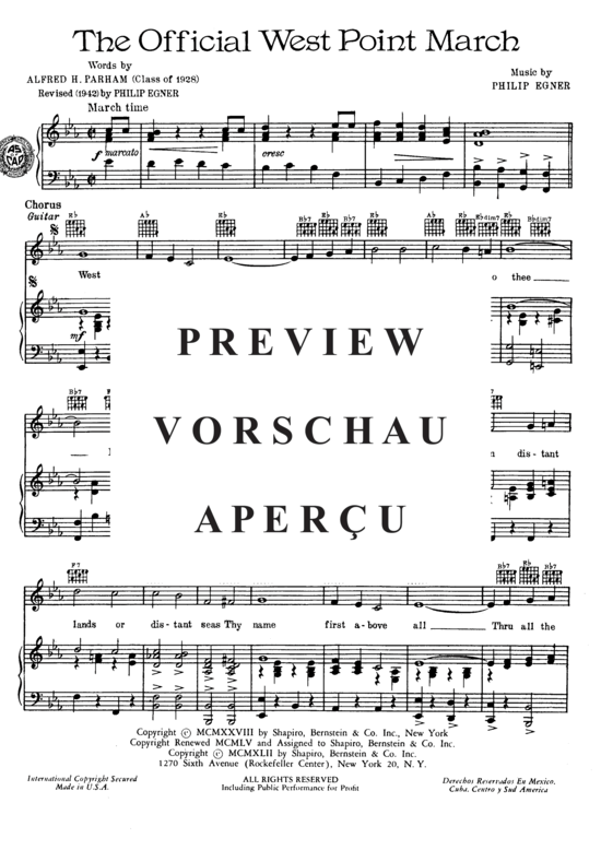 Produktgalerie: Seite 3 von 8 The Official West Point March , Popular Standard, Klavier und Gesang