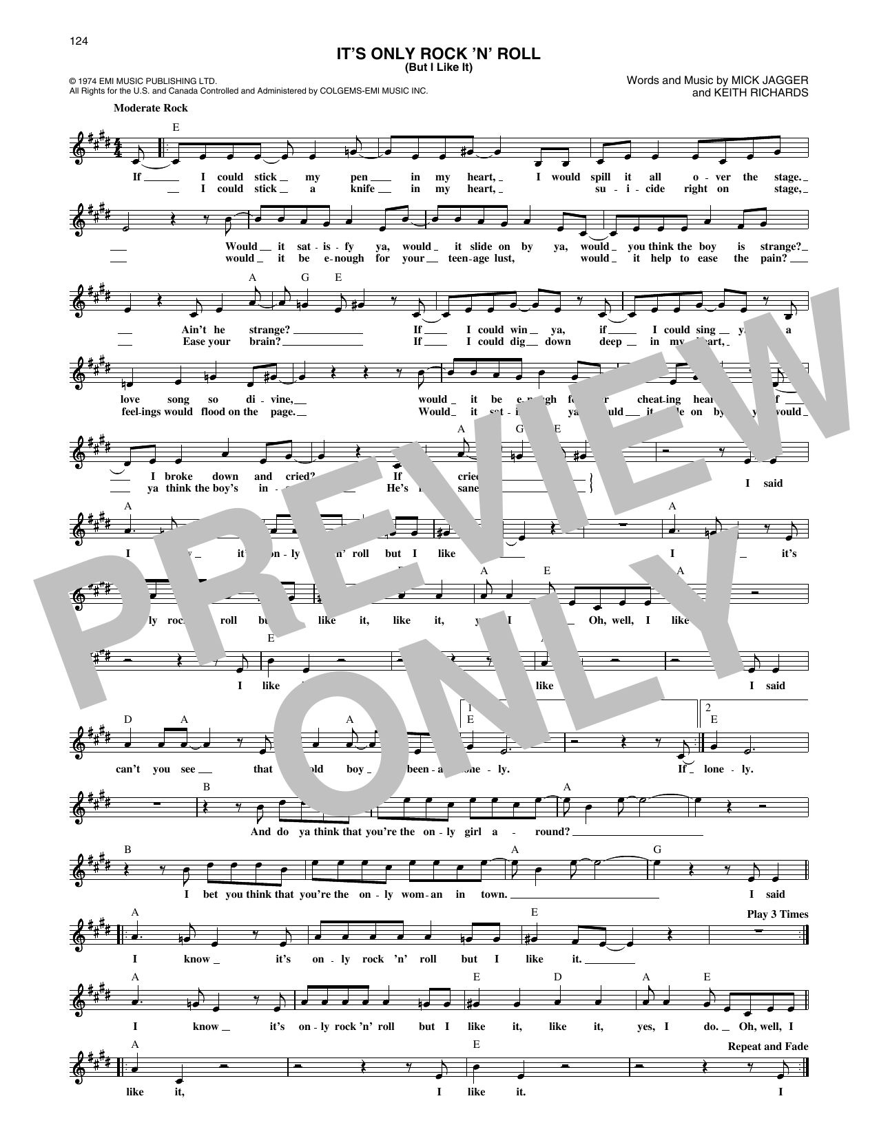 Produktgalerie: Seite 1 von 1 It's Only Rock 'N' Roll (But I Like It), The Rolling Stones, Melodieinstrument