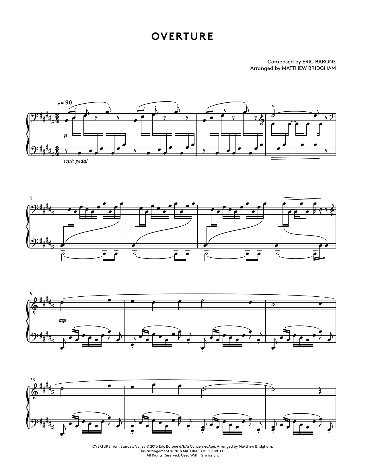 Product gallery: Page 1 of 1 Overture (from Stardew Valley Piano Collections) (arr. Matthew Bridgham), Augustine Mayuga Gonzales