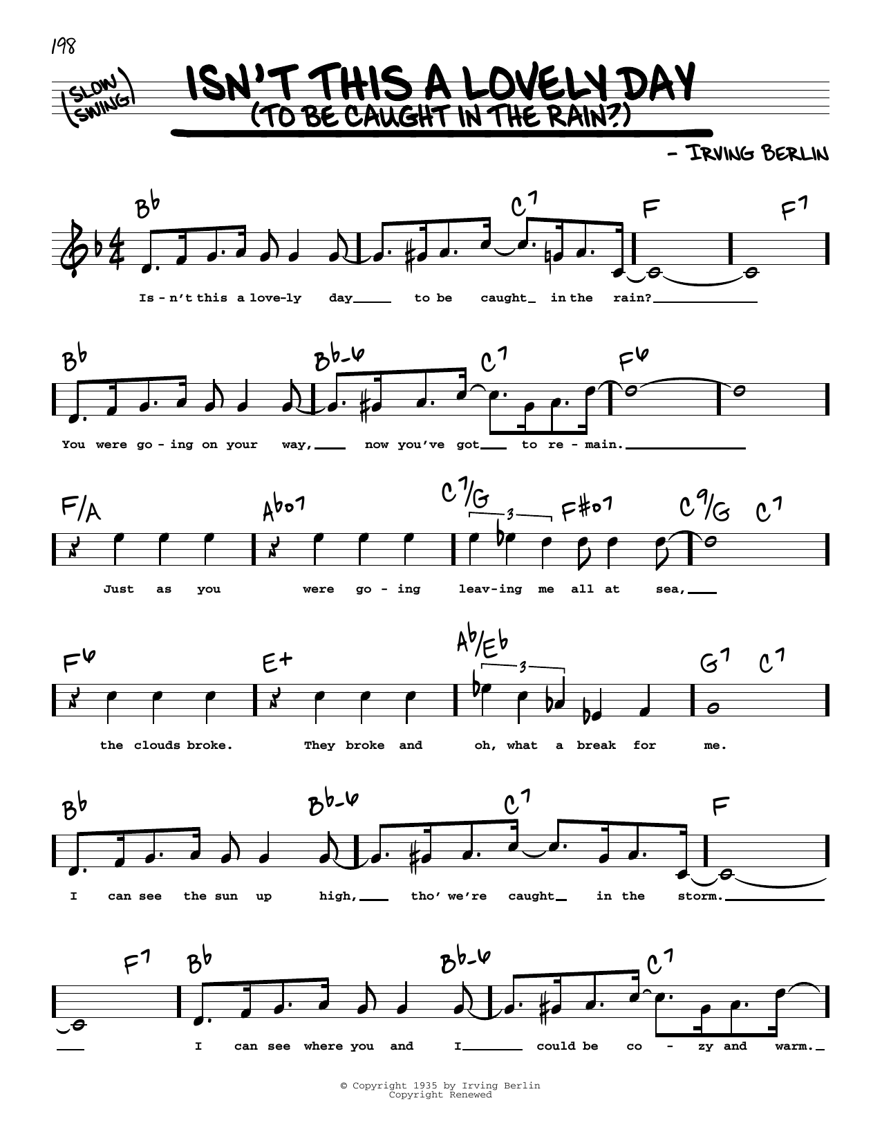 Produktbild zu: Isn't This A Lovely Day (To Be Caught In The Rain?) (High Voice) (from Top Hat)