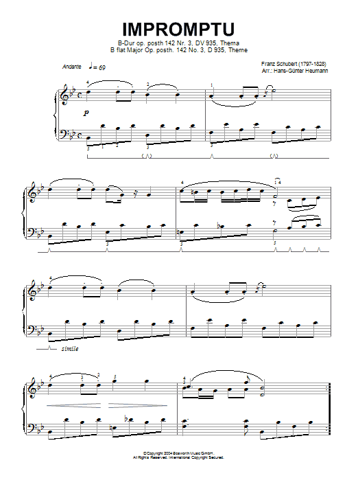 Product gallery: Page 1 of 1 Impromptu In Bb Major, Op. posth. 142, No.3, D935, Franz Schubert
