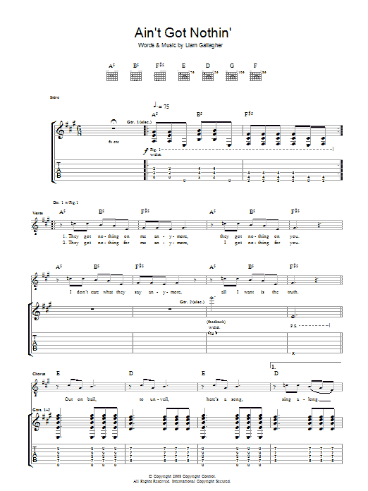 Produktgalerie: Seite 1 von 1 Ain't Got Nothin', Oasis, Gitarre