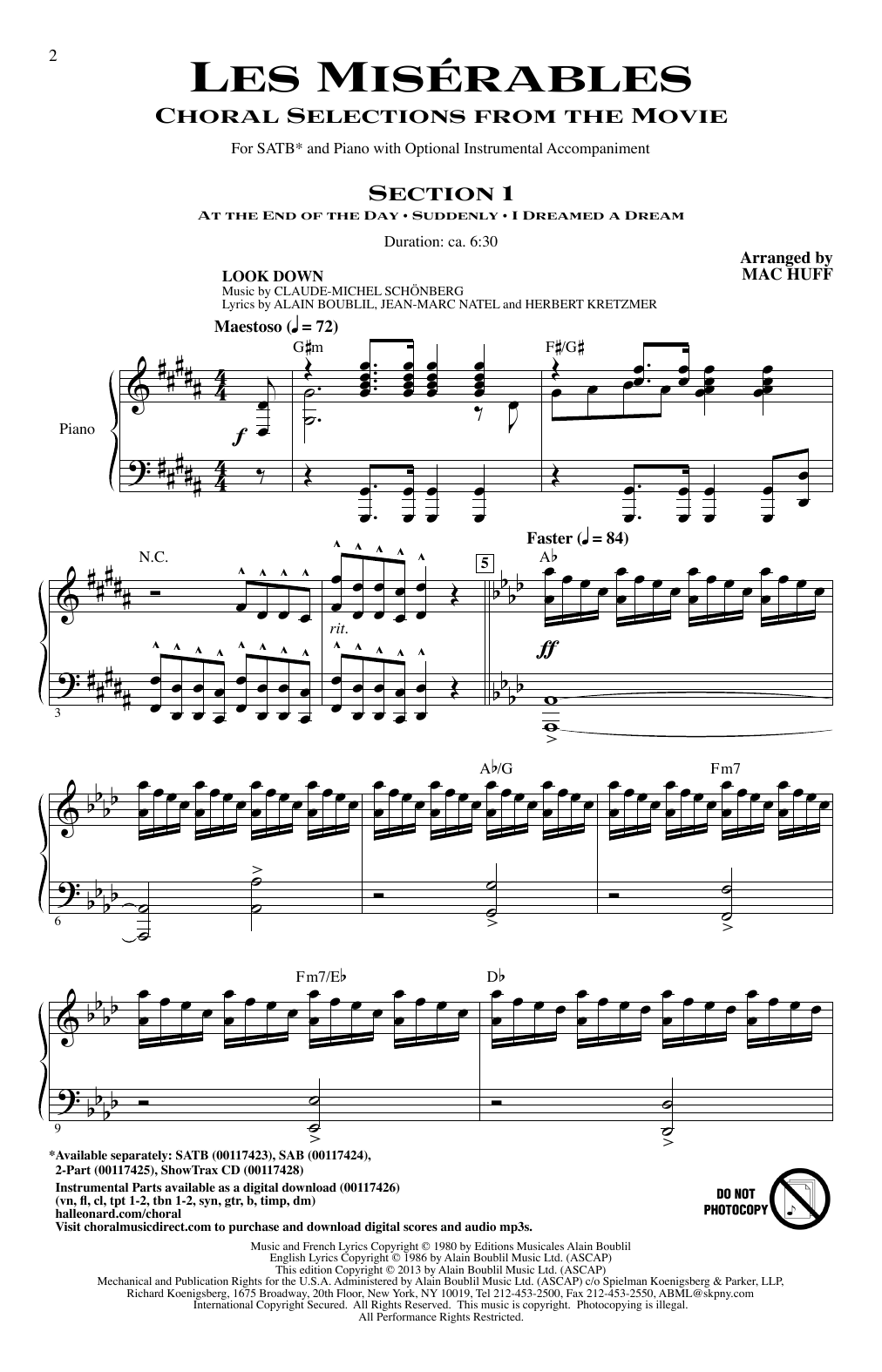 Product picture to: Les Miserables (Choral Selections From The Movie) (arr. Mac Huff)