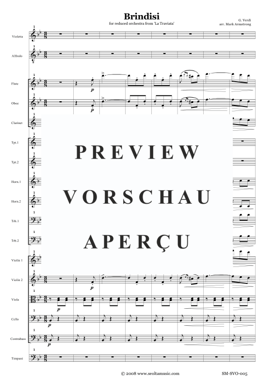 Product gallery: Page 4 of 11 Brindisi (Libiam from La Traviata), , Solo Soprano, Solo Tenor and Reduced Orchestra