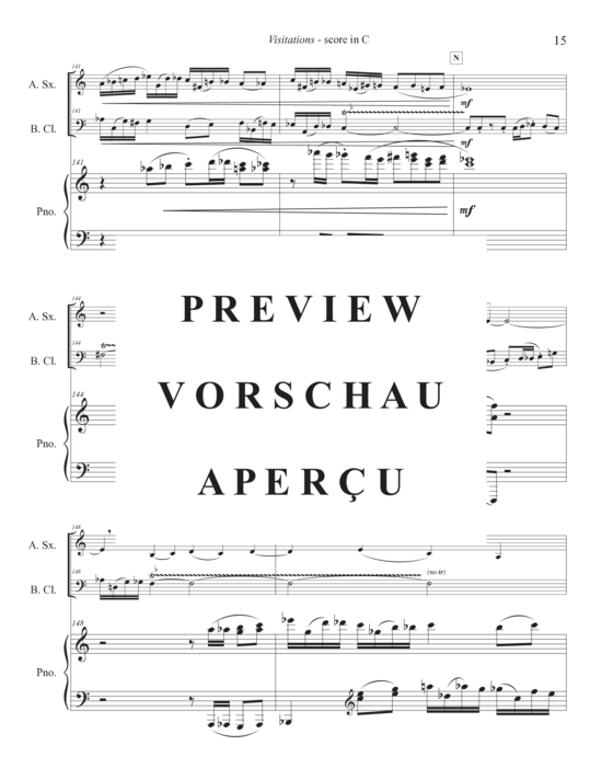 Product gallery: Page 19 of 21 Visitations from the Dark , , (alto saxophone, bass clarinet and piano)