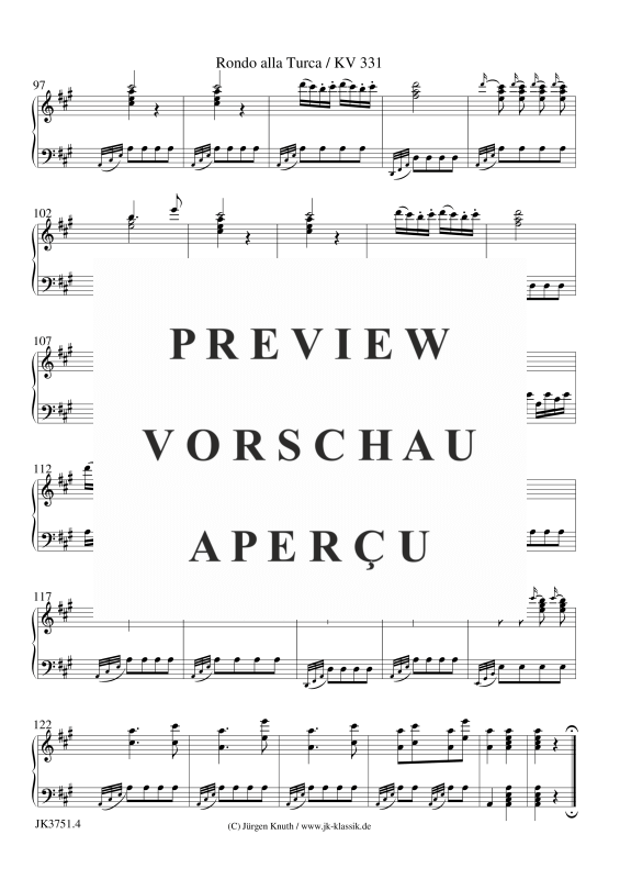 gallery: Rondo alla Turca / KV 331, , (piano solo)