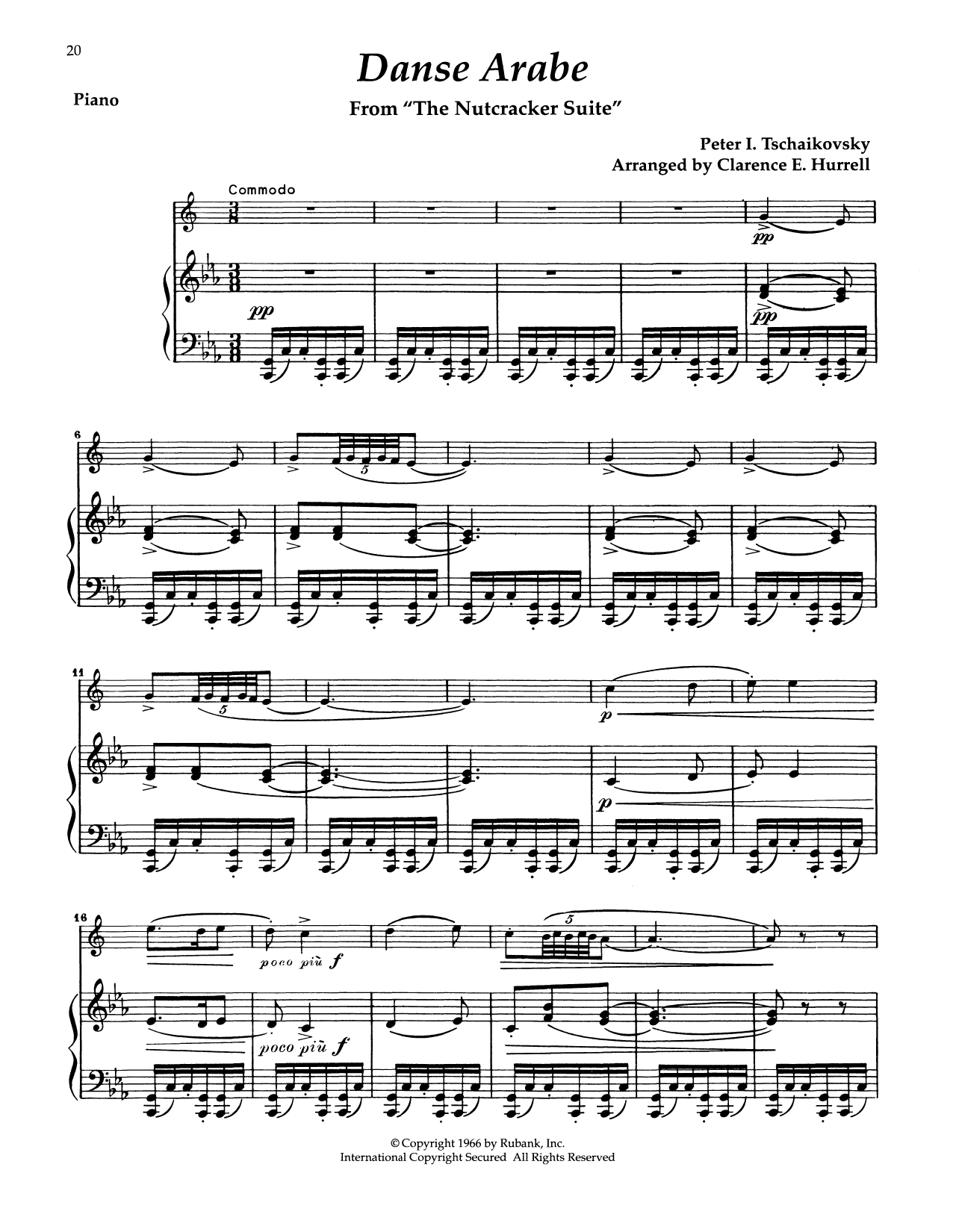 Product gallery: Page 1 of 1 Arab Dance (from The Nutcracker Suite), Pyotr Il'yich Tchaikovsky