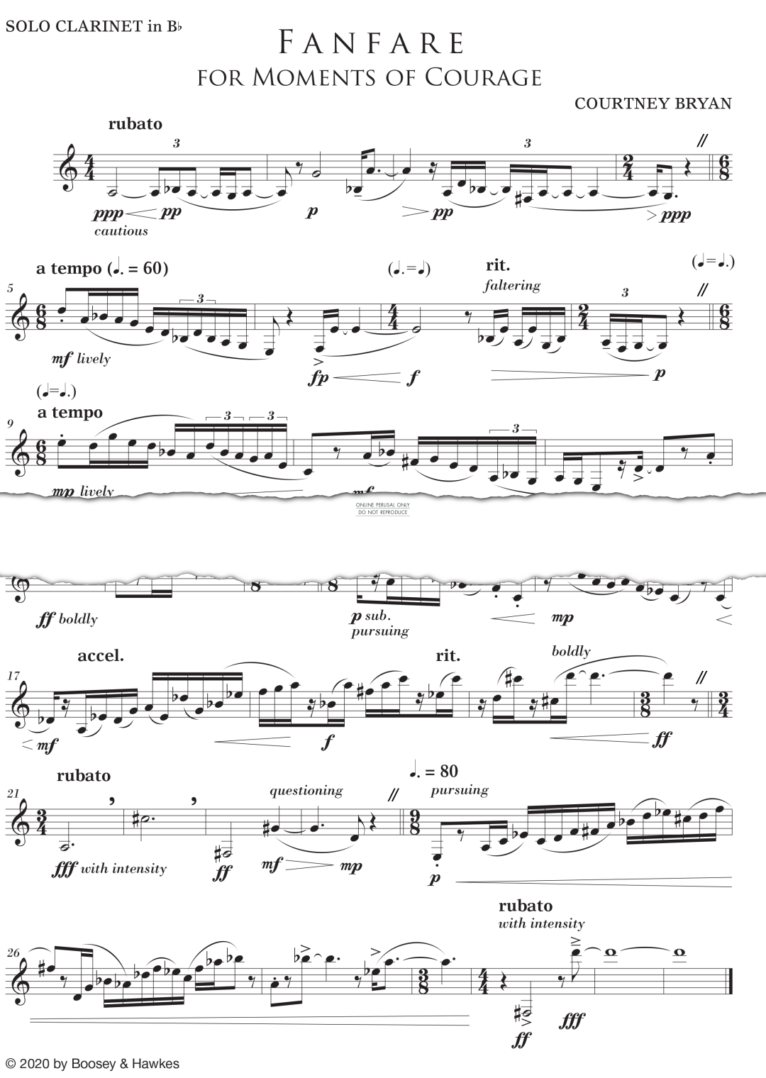 Produktgalerie: Seite 1 von 1 Fanfare for Moments of Courage, Courtney Bryan, Klarinette