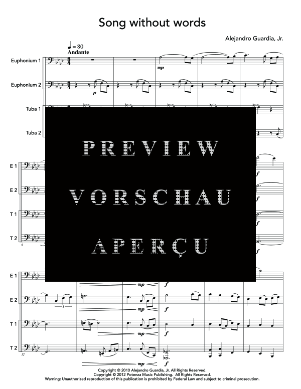 Product gallery: Page 5 of 11 Song Without Words, , (Tuba Quartett EETT)