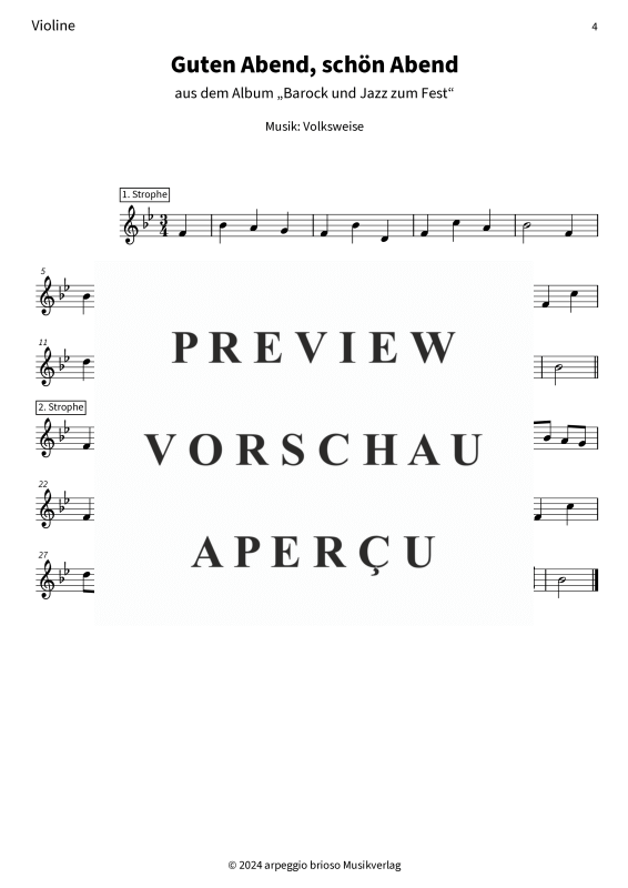 Product gallery: Page 6 of 7 Guten Abend, schön Abend - aus dem Album Barock und Jazz zum Fest, , (Duet violin viola)