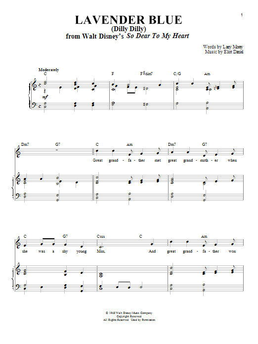 Produktbild zu: Lavender Blue (Dilly Dilly) (from So Dear To My Heart)