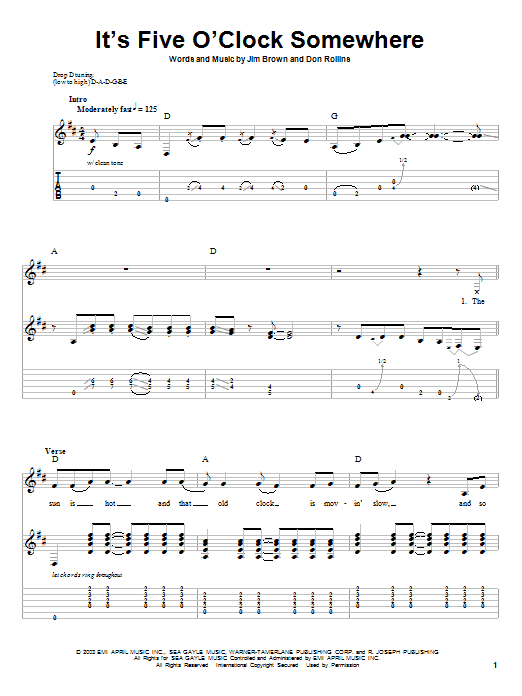 Produktgalerie: Seite 1 von 1 It's Five O'Clock Somewhere, Alan Jackson & Jimmy Buffett, Gitarre