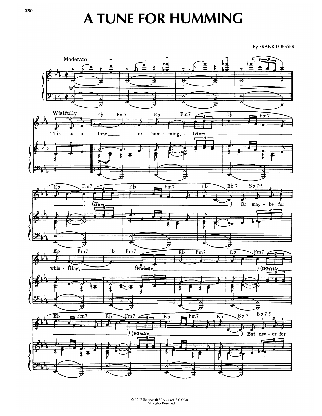 Produktgalerie: Seite 1 von 1 A Tune For Humming, Frank Loesser, Gesang, Gitarre, Klavier