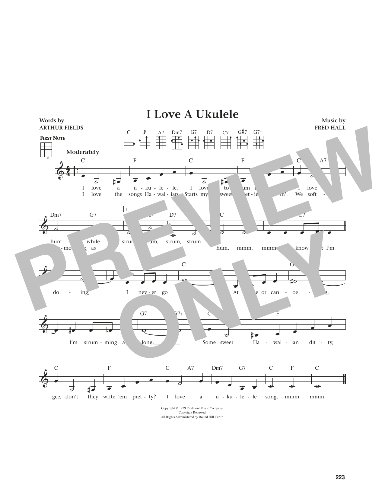 Produktgalerie: Seite 1 von 1 I Love A Ukulele (from The Daily Ukulele) (arr. Jim Beloff), Fred Hall, Ukulele