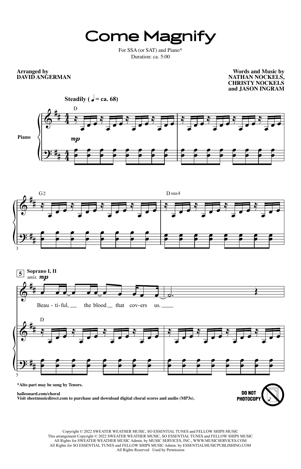 Product gallery: Page 1 of 1 Come Magnify (SSA/SAT) (arr. David Angerman), Christy Nockels