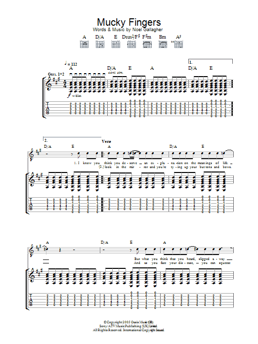 Produktgalerie: Seite 1 von 1 Mucky Fingers, Oasis, Gitarre