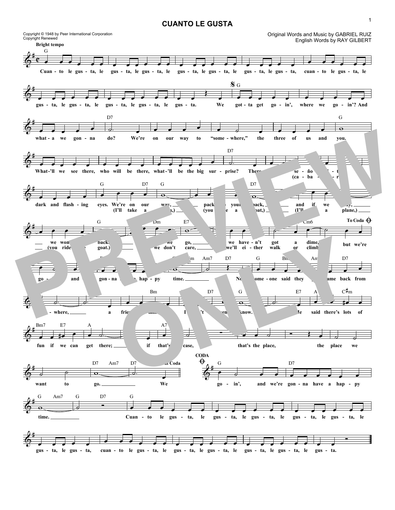 Produktgalerie: Seite 1 von 1 Cuanto Le Gusta, Andrews Sisters & Carmen, Melodieinstrument