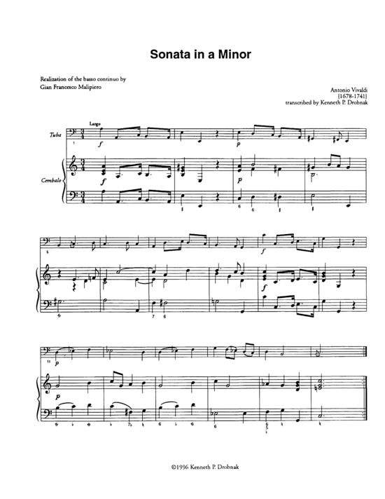 Produktbild zu: Sonata in a Minor Antonio Vivaldi