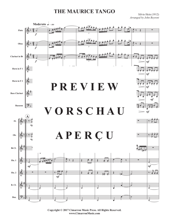 Product gallery: Page 3 of 21 The Maurice Tango (1912) , , Woodwind Ensemble