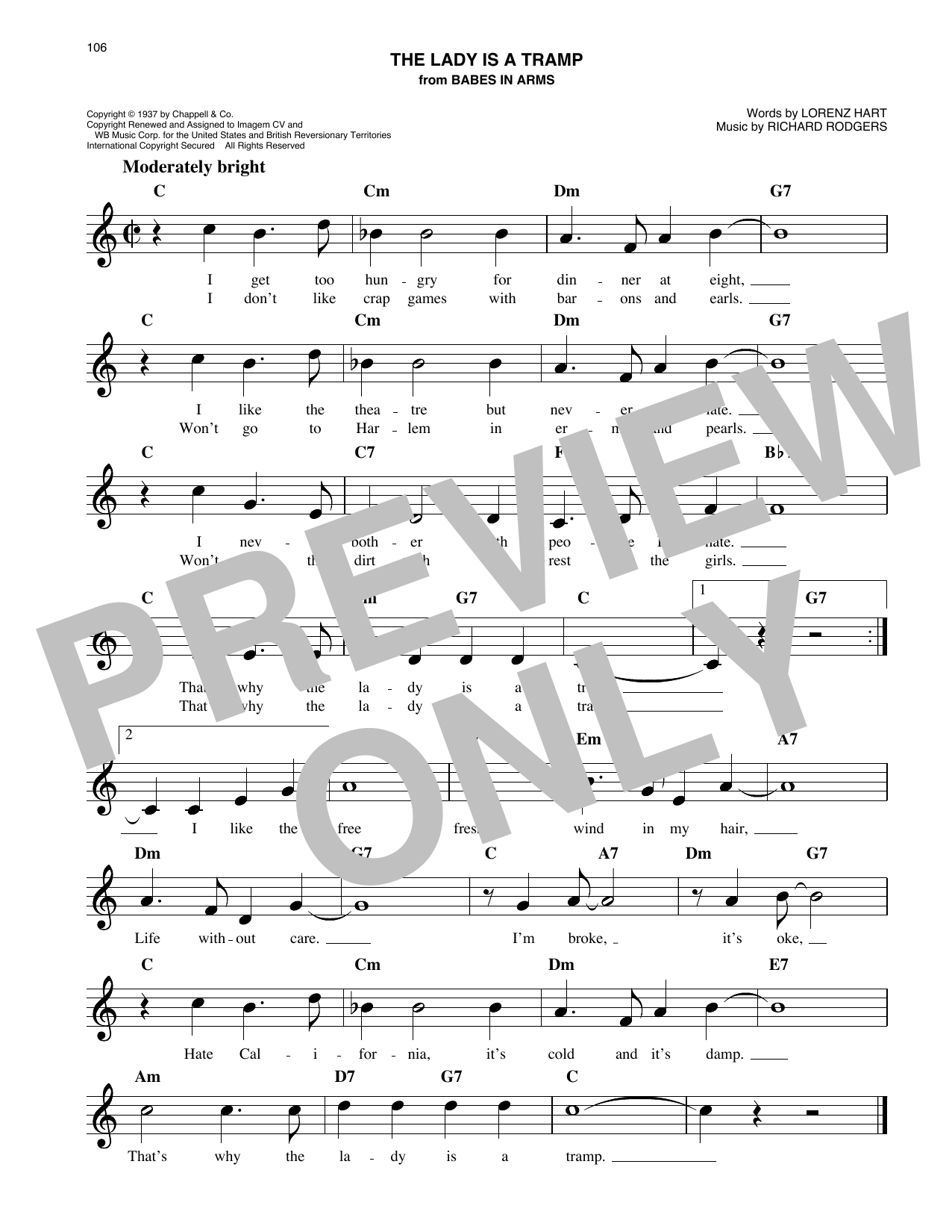 Produktgalerie: Seite 1 von 1 The Lady Is A Tramp (from Babes In Arms), Richard Rodgers