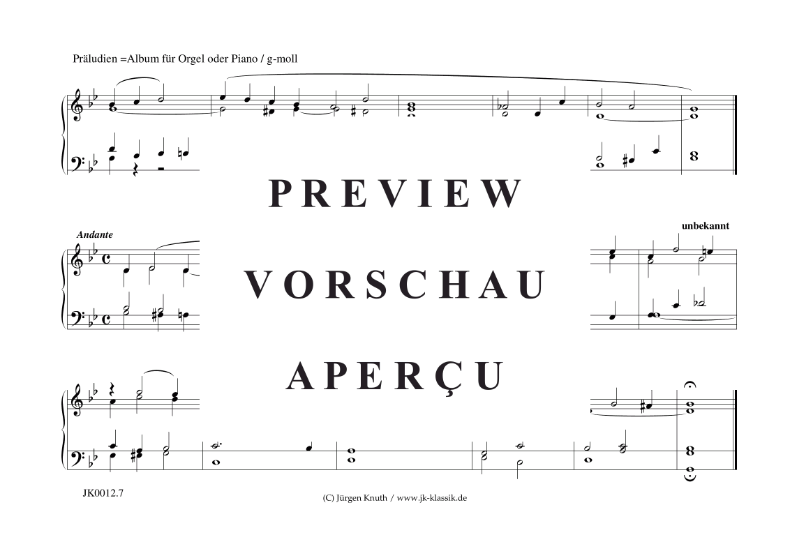 Product gallery: Page 8 of 11 Präludien G-Moll , , (organ/piano solo)