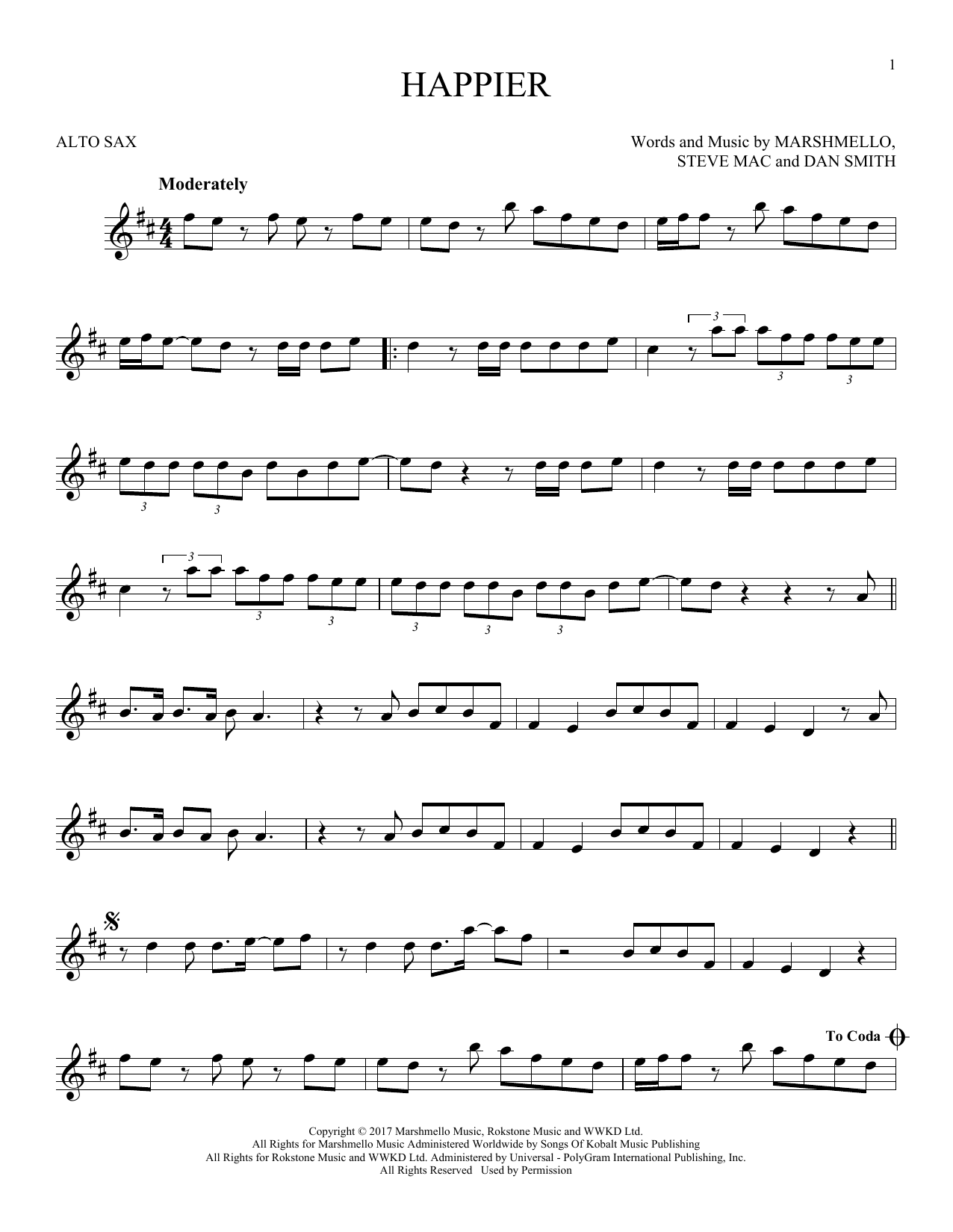 Product gallery: Page 1 of 1 Happier, Marshmello & Bastille