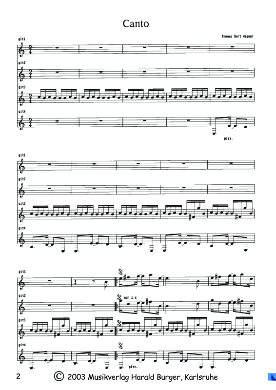 Produktgalerie: Seite 1 von 11 Concertino für 4 Gitarren, , Quartett Gitarre - Partitur