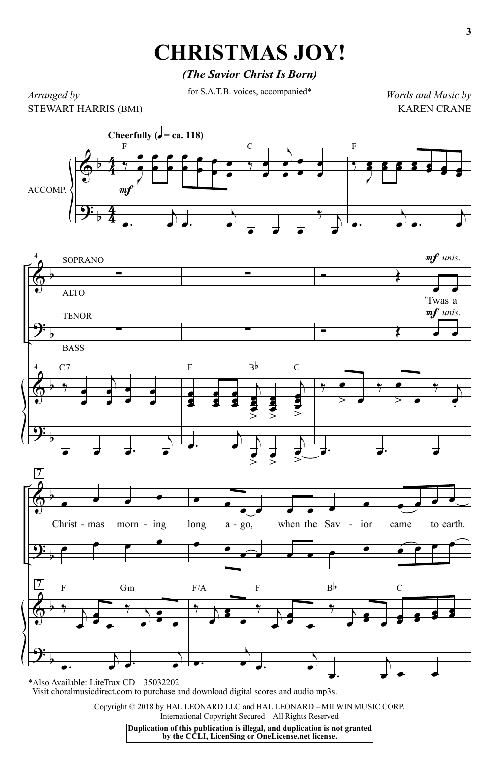 Product picture to: Christmas Joy! (The Savior Christ Is Born) (arr. Stewart Harris)