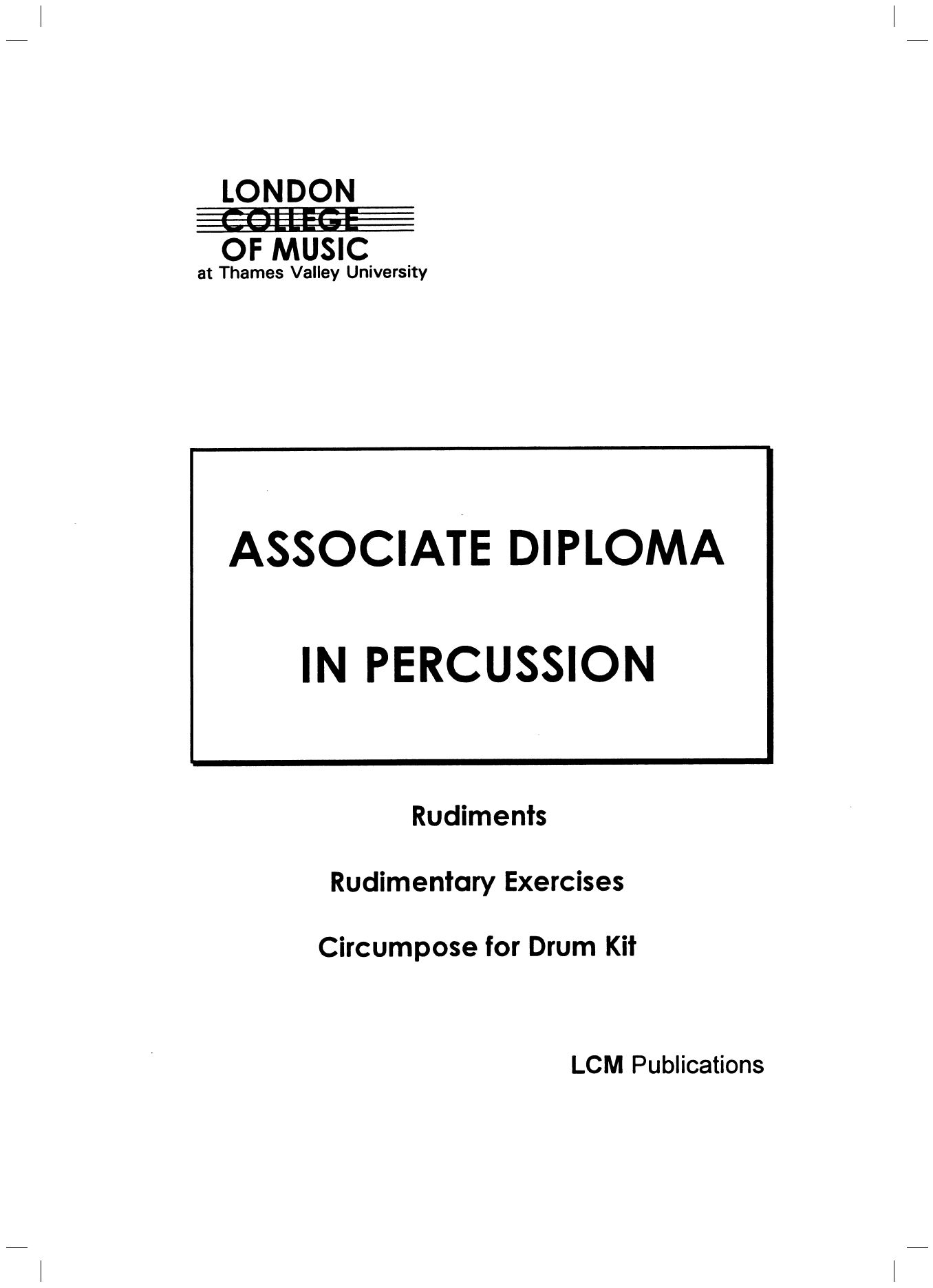 Produktgalerie: Seite 1 von 1 LCM Associate Diploma in Percussion, LCME